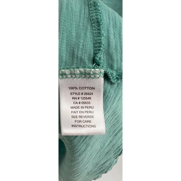 Habitat Clothes You Live In Womens Front Tie Scoop Neck Top Size Medium Green - Picture 4 of 5